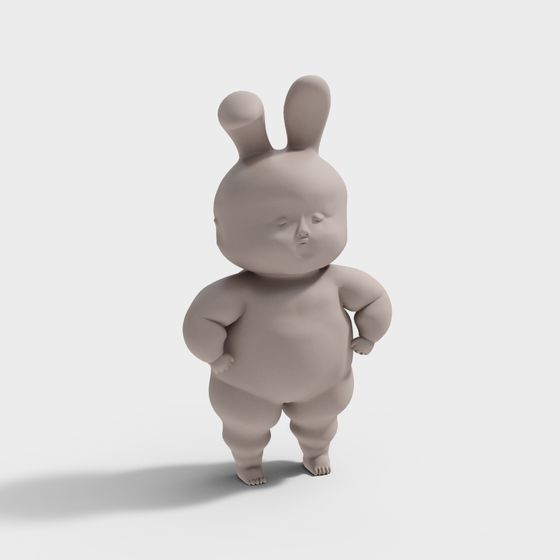 Adorable 3D Rabbit Model for Creative Applications