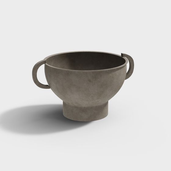 Stylish Concrete Flower Pot 3D model for Modern Spaces