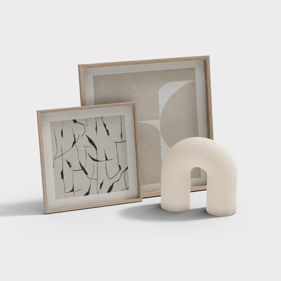 Abstract Art Frame 3D model for Modern Aesthetics