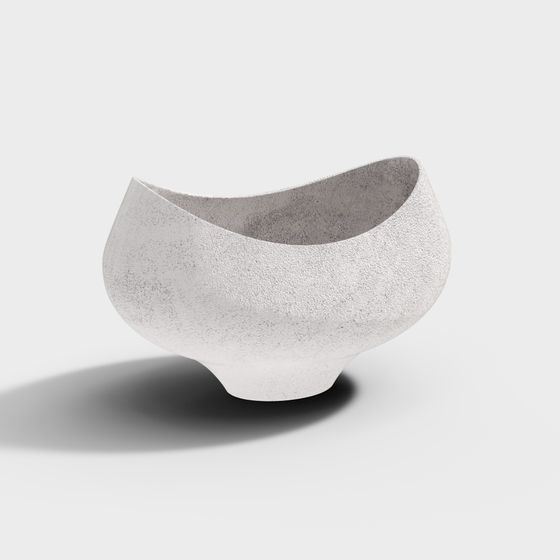 Concrete Bowl 3D Model - Low Poly Design