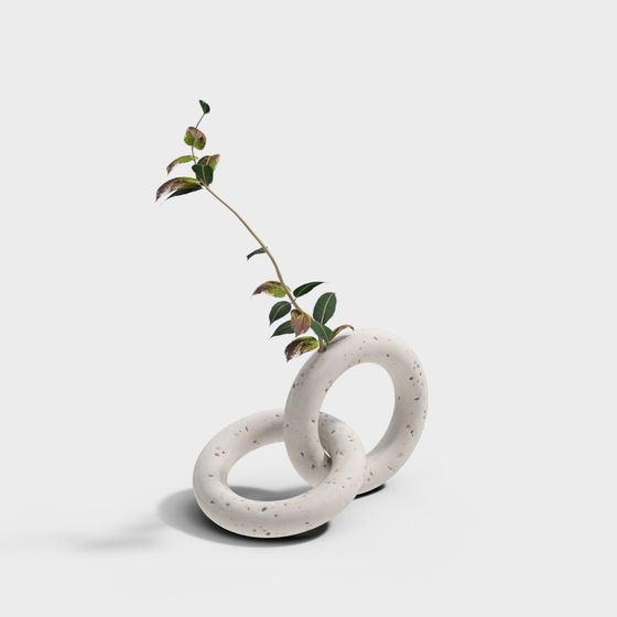 Dual Ring Vase 3D model