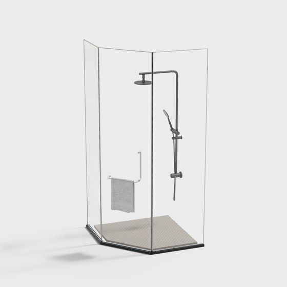 Modern Minimalist Shower Room 3D model