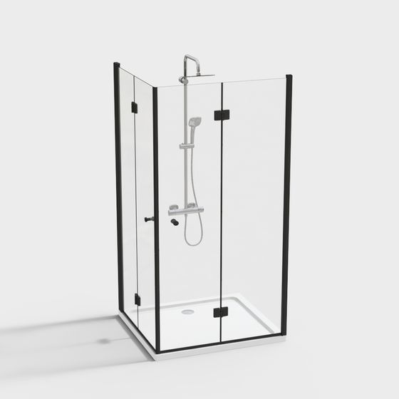 Sleek Minimalist Shower Room 3D model
