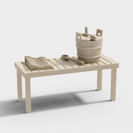 Spa Bench 3D model for Tranquil Spaces