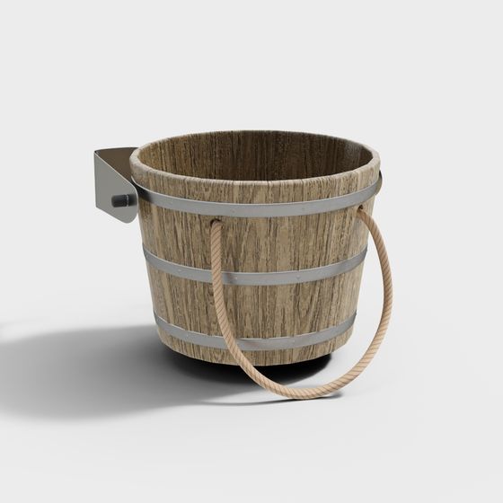 Vintage Wooden Barrel 3D model
