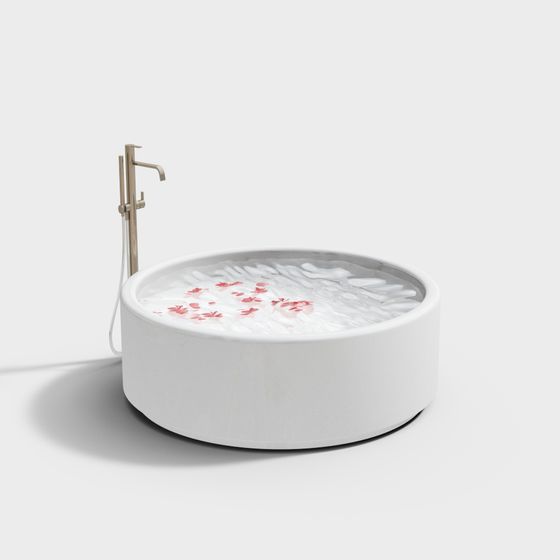 Modern Minimalist Round Bathtub 3D model