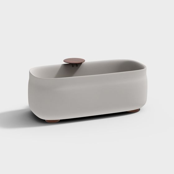 Streamlined Bathtub 3D model for Modern Interiors