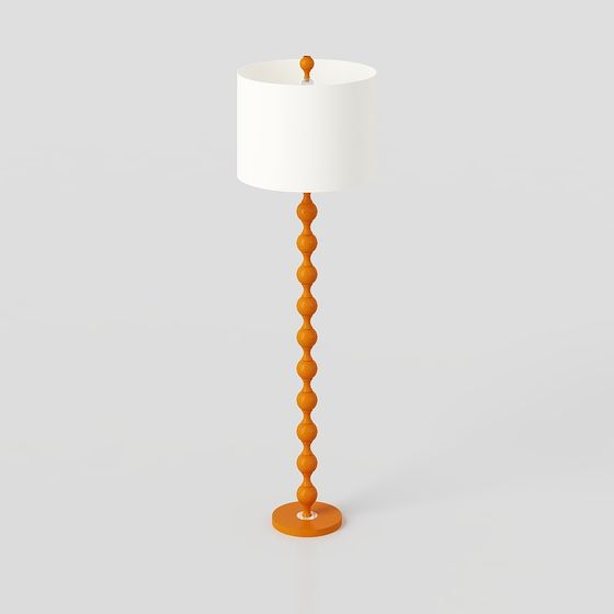 Charming Low-Poly Floor Lamp 3D model