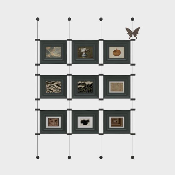 Hanging Gallery 3D Model for Artistic Spaces