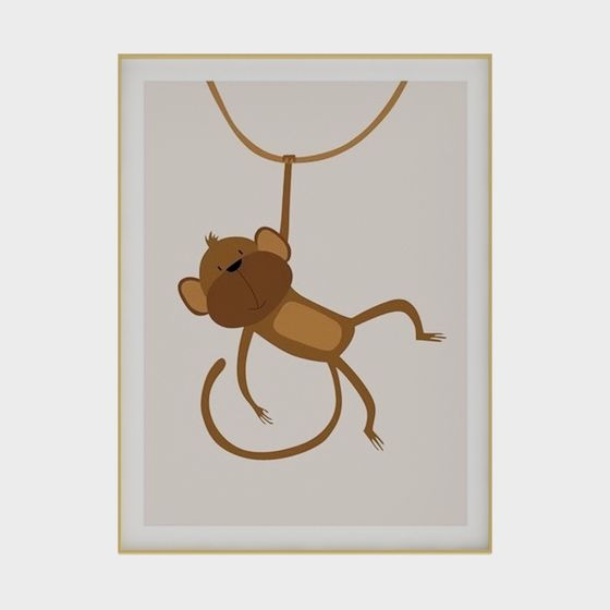 Playful Monkey on Swing 3D Model