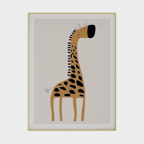 Charming Giraffe 3D Model in Low-Poly Style