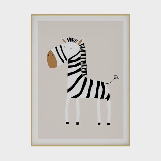 Charming Low-Poly Zebra 3D Model