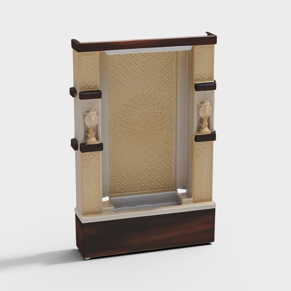 Elegant Classical Screen 3D Model – Vintage Wooden Design