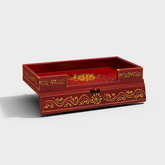 Exquisite Chinese Rosewood Box 3D model