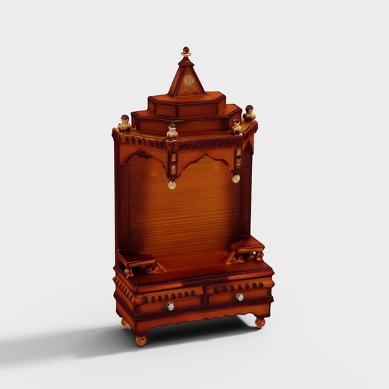 Vintage Cabinet 3D model - Elegant Design