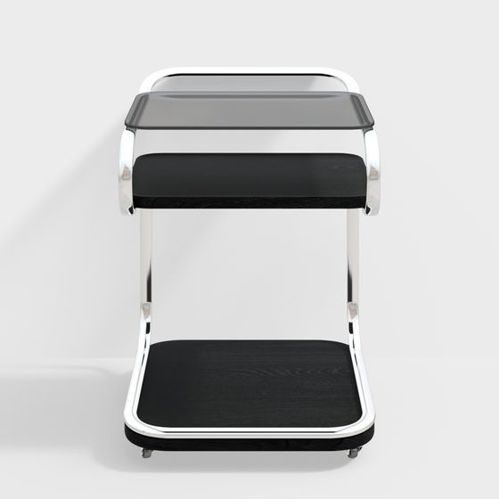 Bàn kính di động gỗ ash trắng