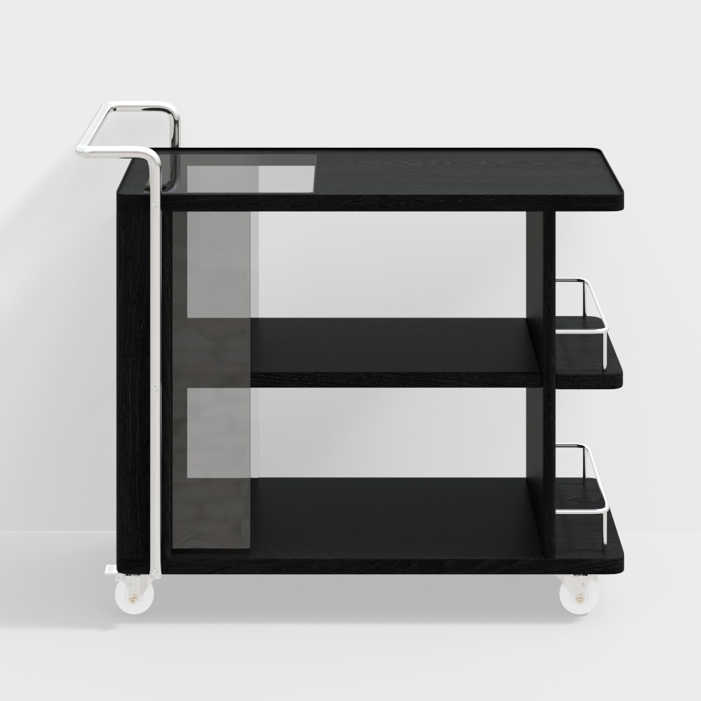 Передвижной боковой сервант из белой ясеня