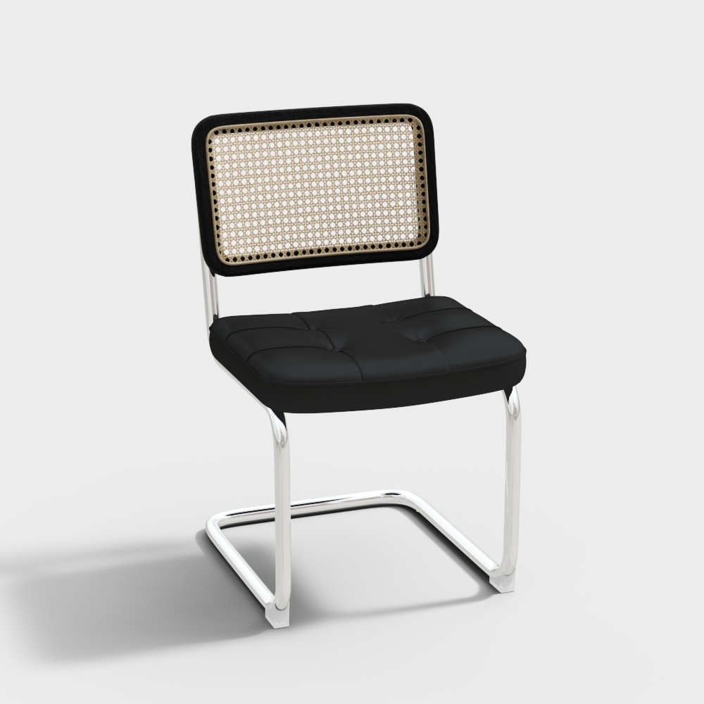 Sedia Moderna Stile Rattan in Frassino Bianco