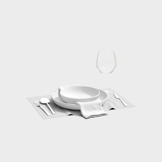Elegant Minimalist Tableware 3D model