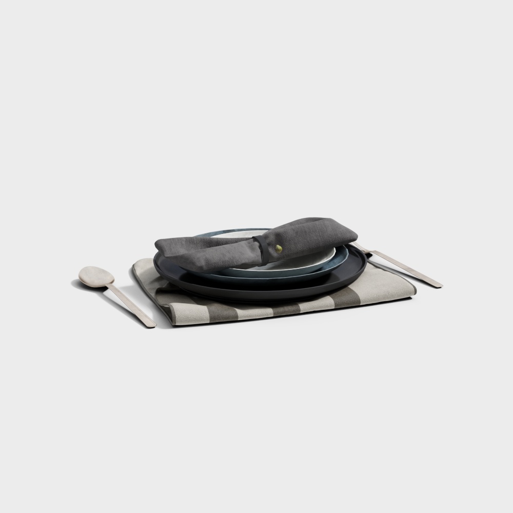 Elegant Tableware Set 3D model