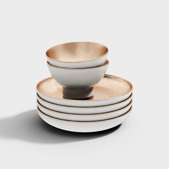 Chic Dinnerware Set 3D model for Creative Projects