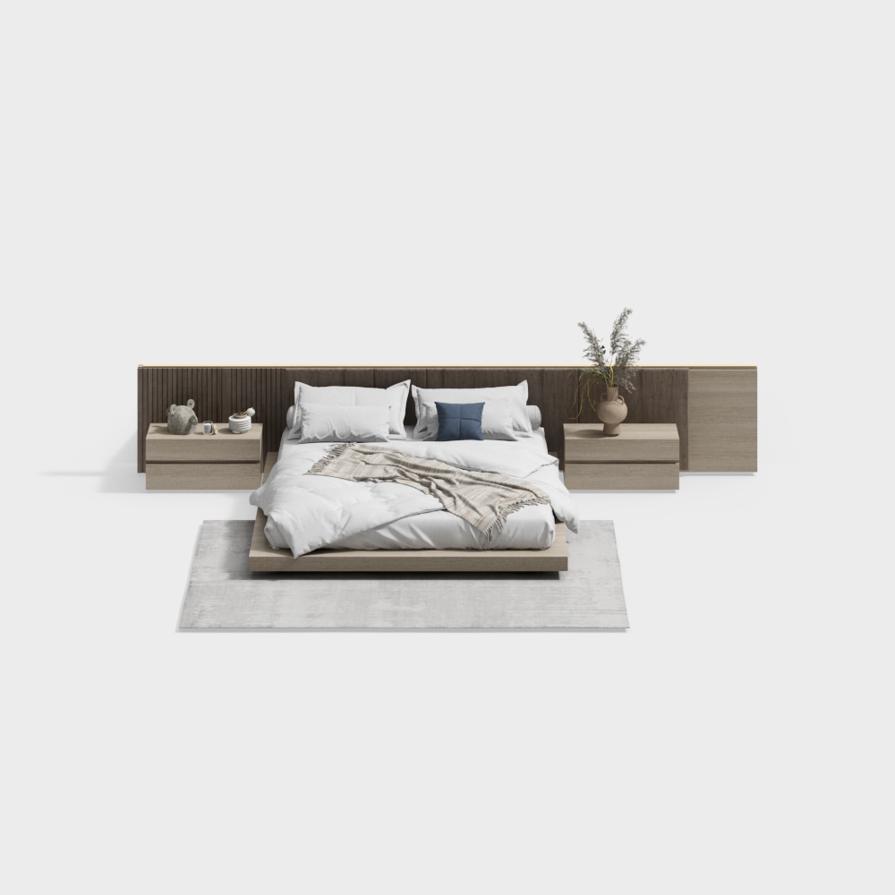 Minimally designed double bed combination