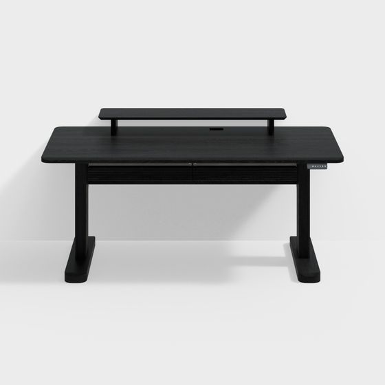 ホワイトアッシュ材電動昇降デスク幅1800LEDライトなし