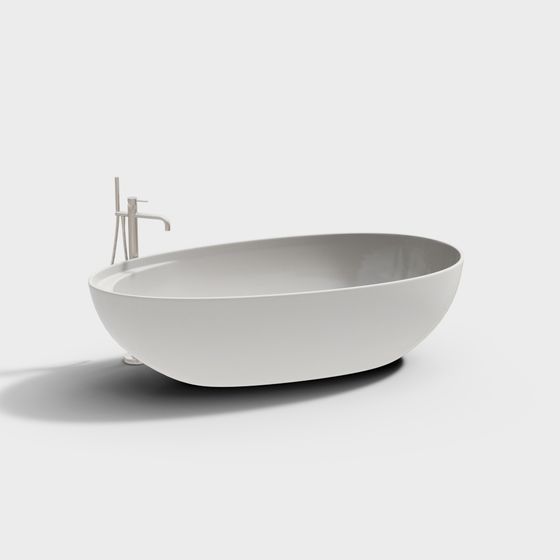 Sophisticated Oval Bathtub 3D model for Modern Spaces