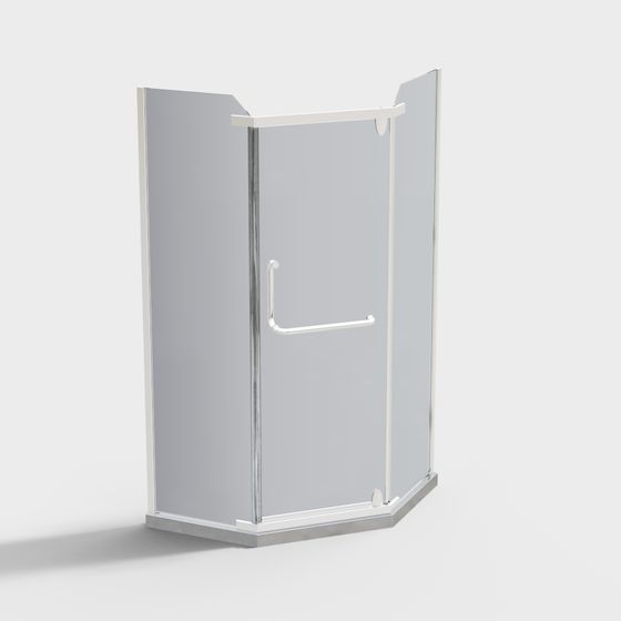Stylish Minimalist Shower Room 3D model