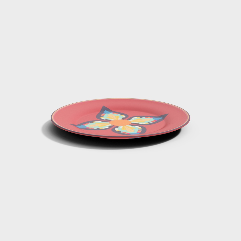 Butterfly Dance Plate 3D Model