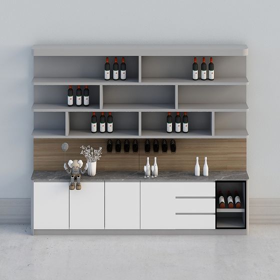 Stylish Wine Bar Display 3D model
