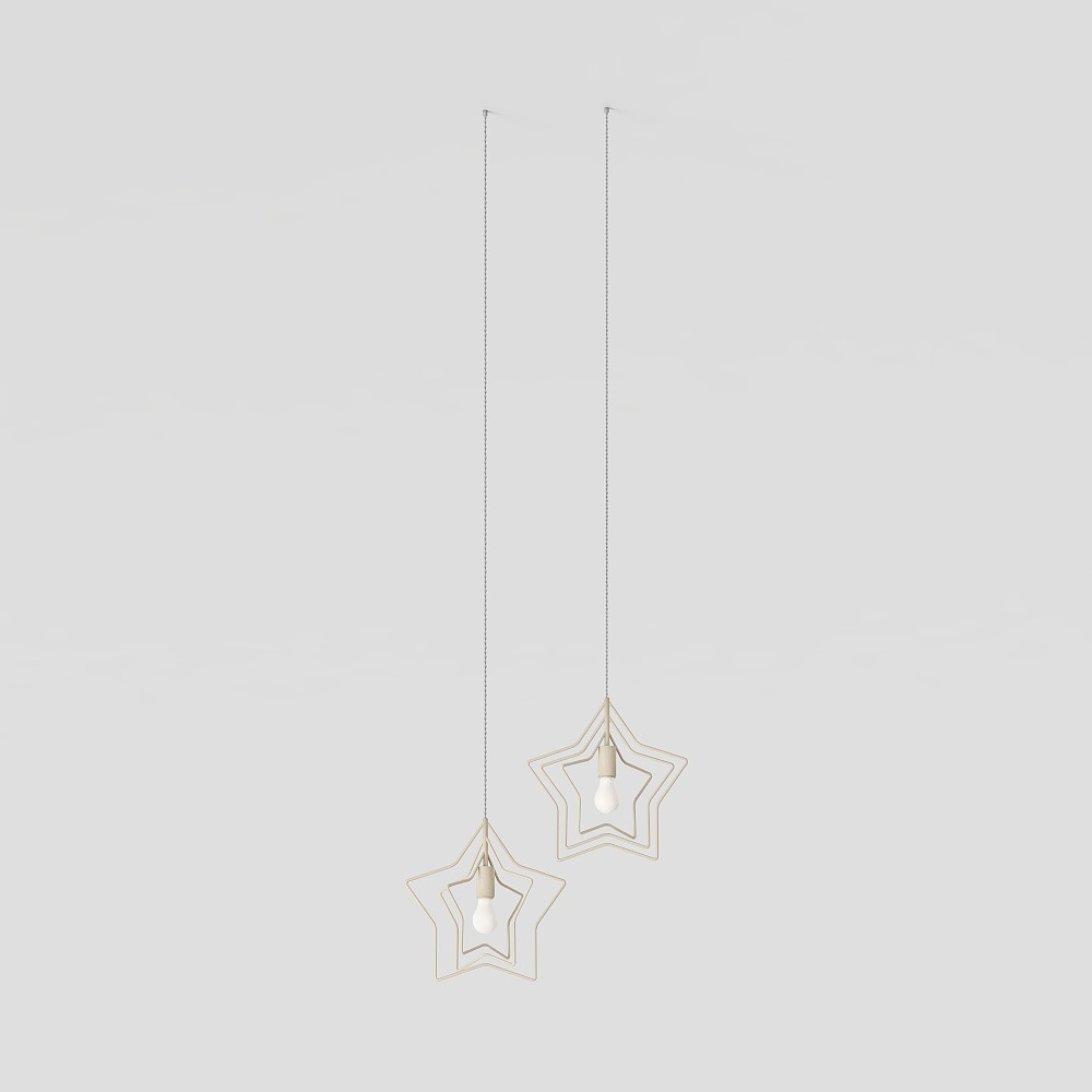 Dreamy Star-Shaped Chandelier 3D Model – Low Poly Lighting