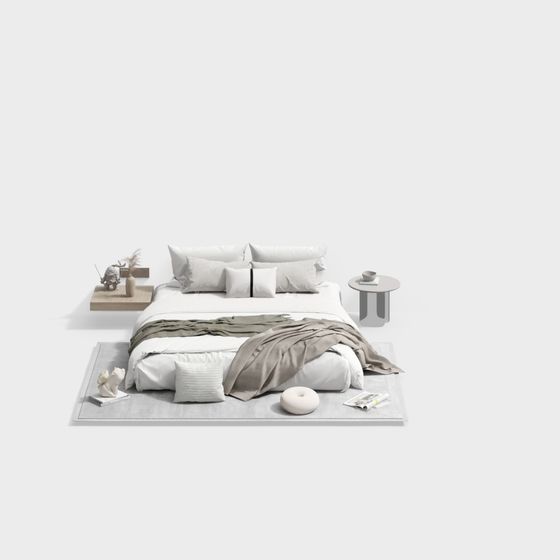 Minimalist Bedroom Suite 3D model for Creative Spaces