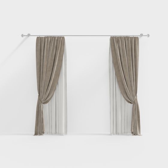 Elegant Drapes 3D model for Contemporary Spaces