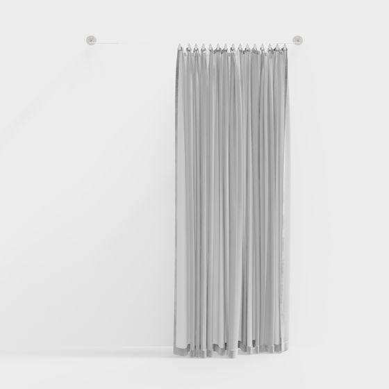 Elegant Pleated Curtain 3D Model for Interiors