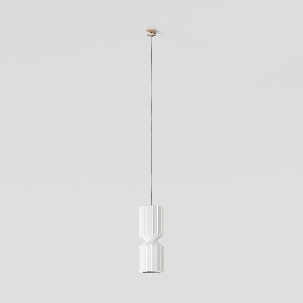 Modern Minimalist Chandelier 3D Model – Low-Poly Wood Design