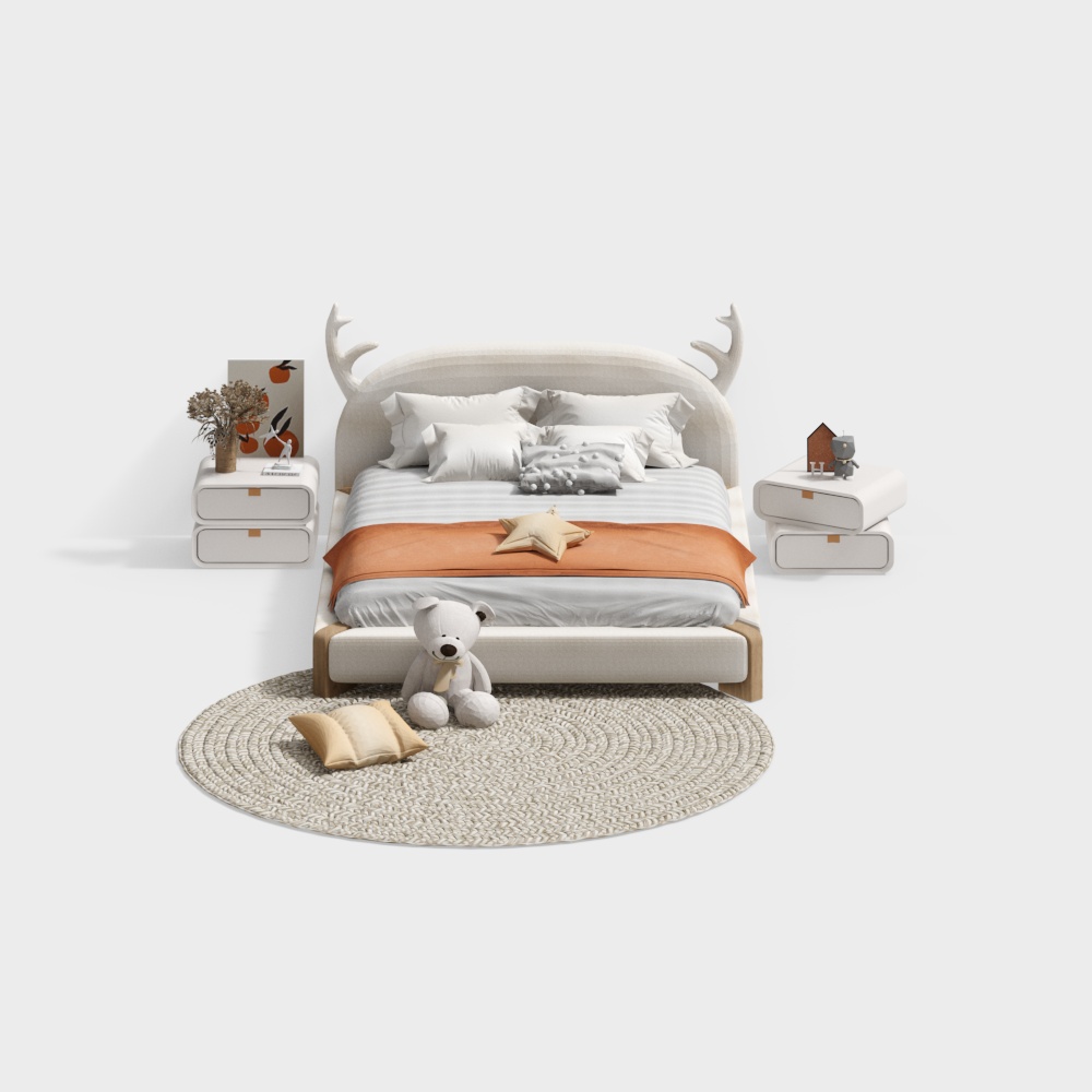 Orange children's bed combination