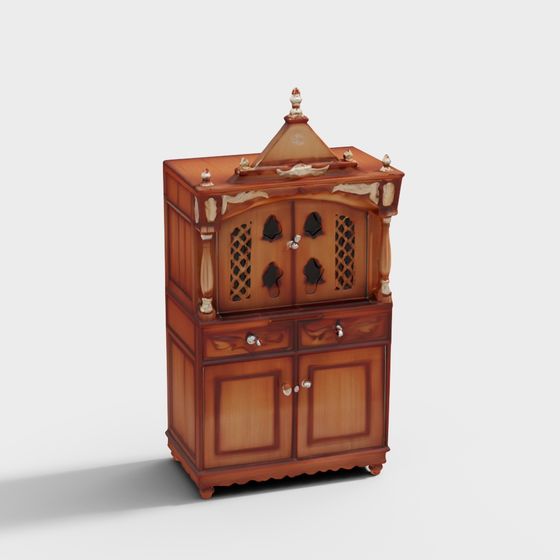 Vintage Cabinet 3D model for Classic Design