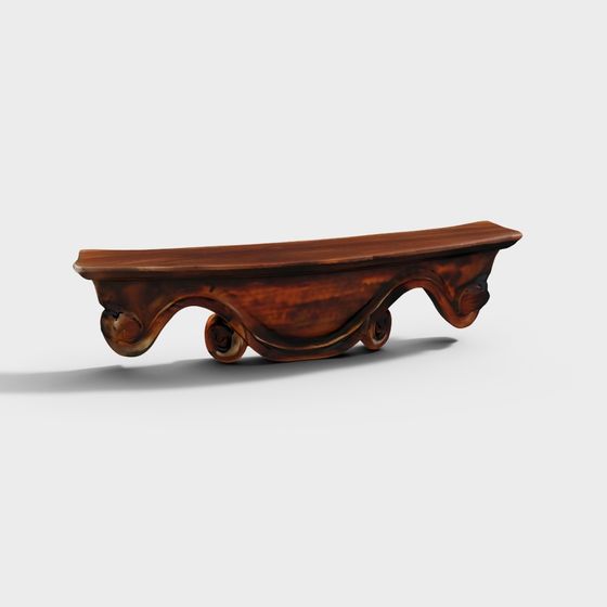 Low Poly Vintage Bench 3D model