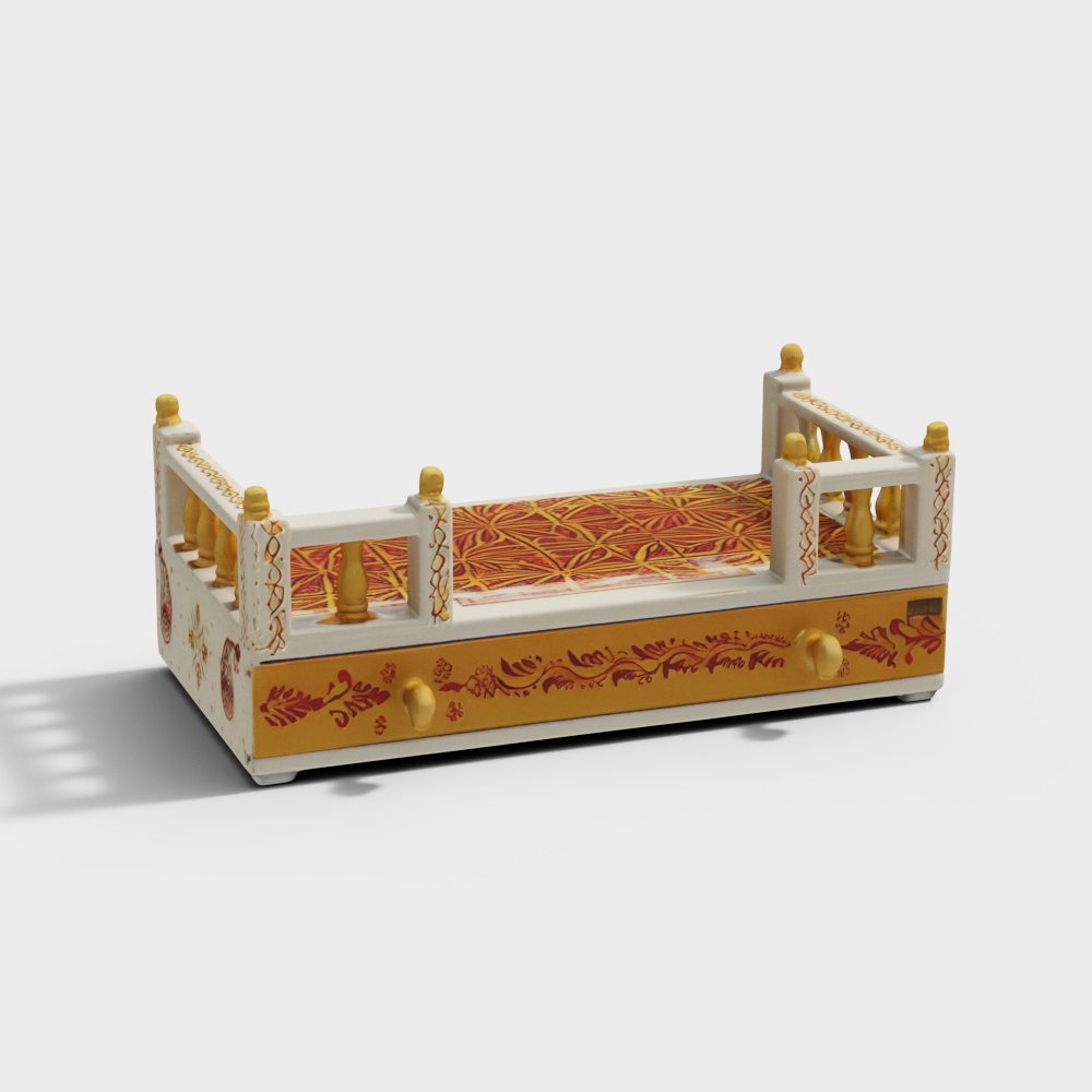 MDF & Sheesham Wood Pooja Shelf in Multicolour