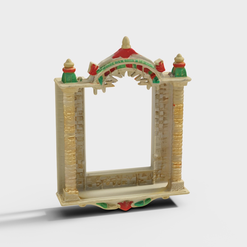Handmade White Wooden Jharokha cum Pooja Shelf