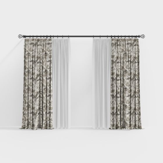Elegant Curtain 3D model for Modern Interiors