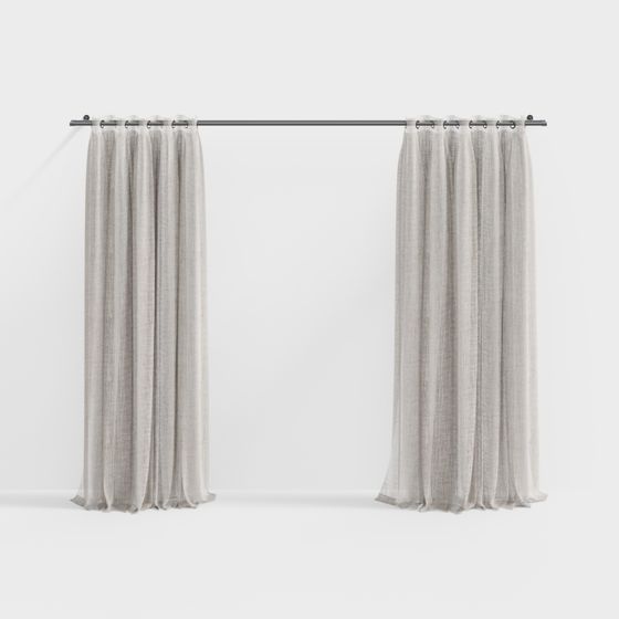 Stylish Low-Poly Curtain 3D Model for Modern Interiors
