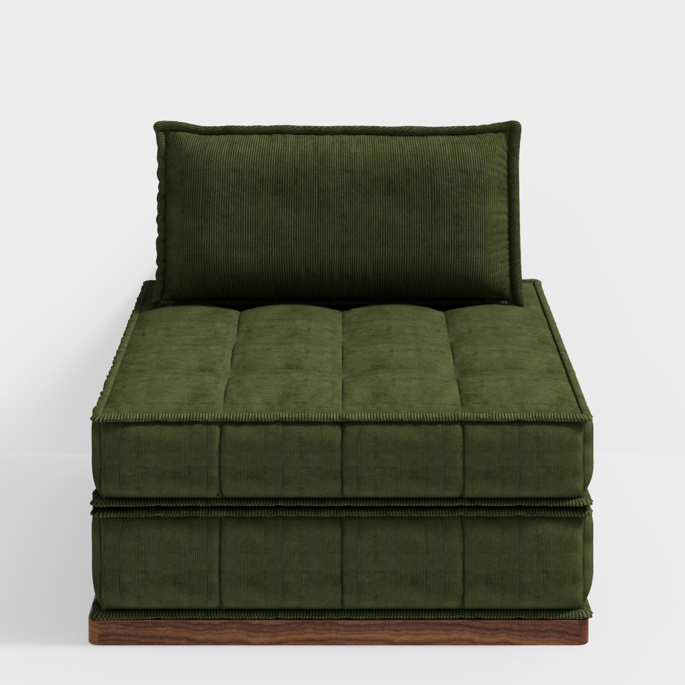 Sofa modul vải nhung xanh lá