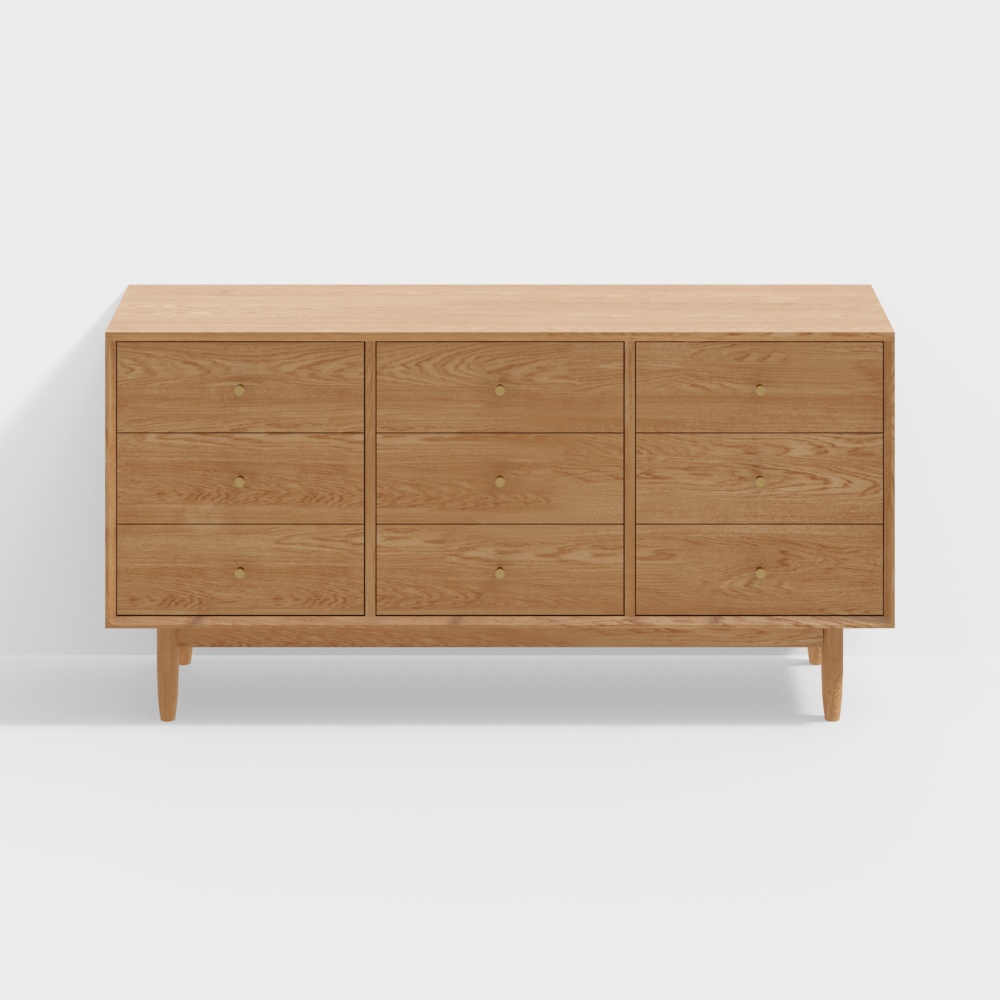 Cajonera de Nueve Compartimentos de Madera de Cerezo