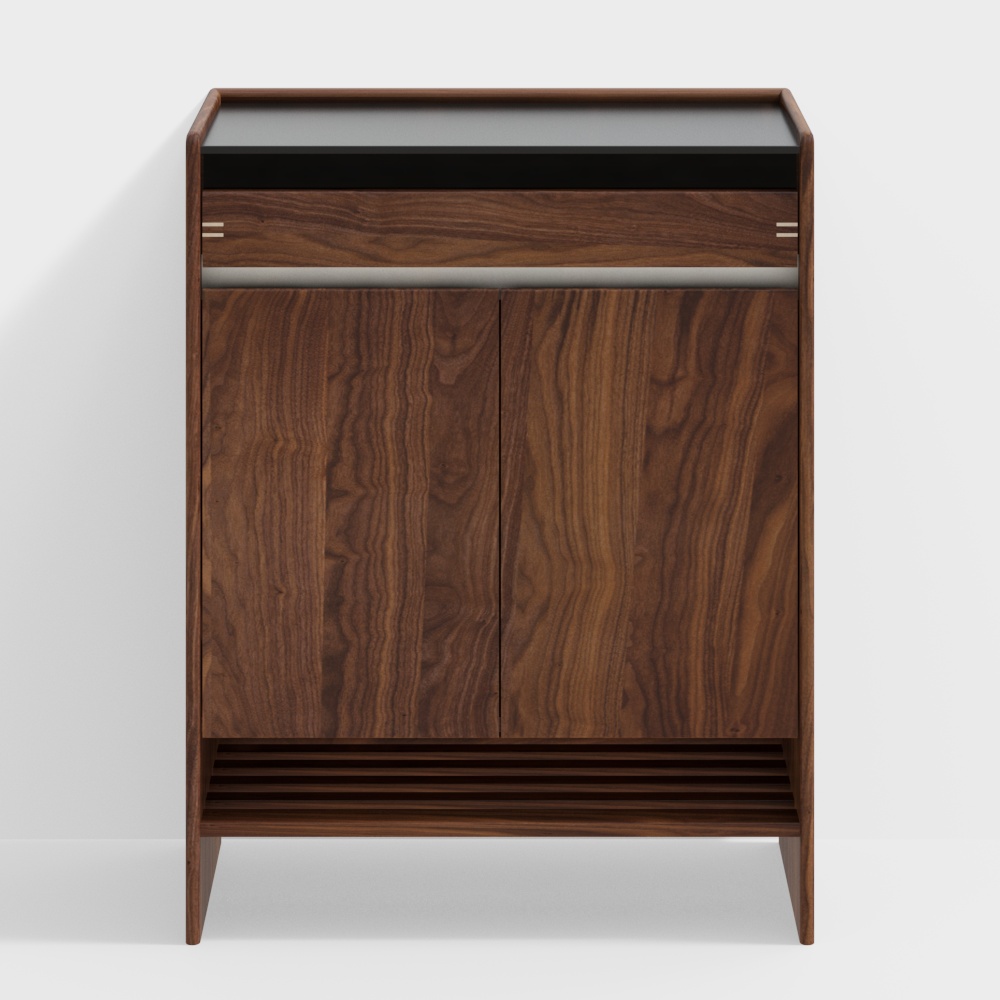 Walnuss Naturholz Kombination Schuhbox