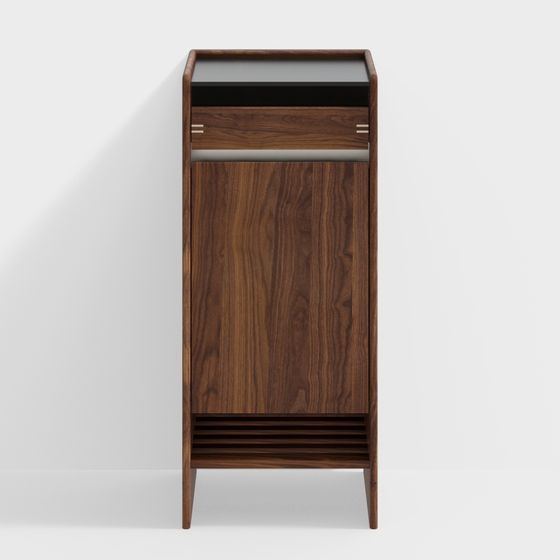 Walnuss Holz Naturholz Kombination Schuhschrank Einzeltür