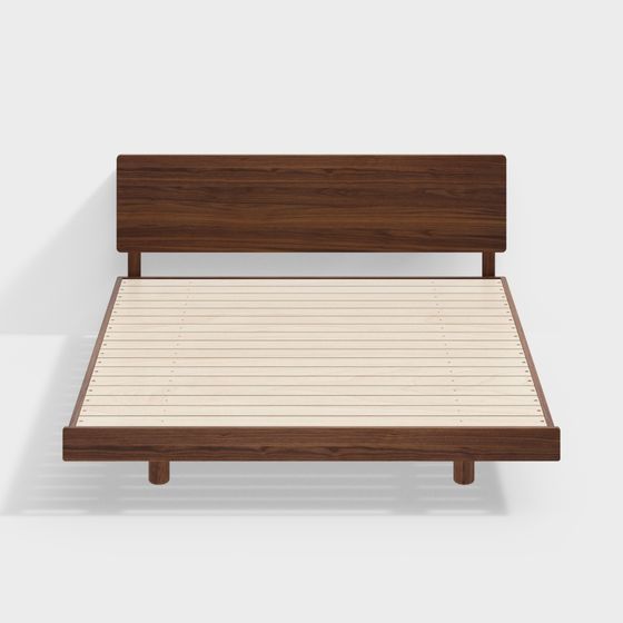 Walnut Flat Bed King Size Straight Type