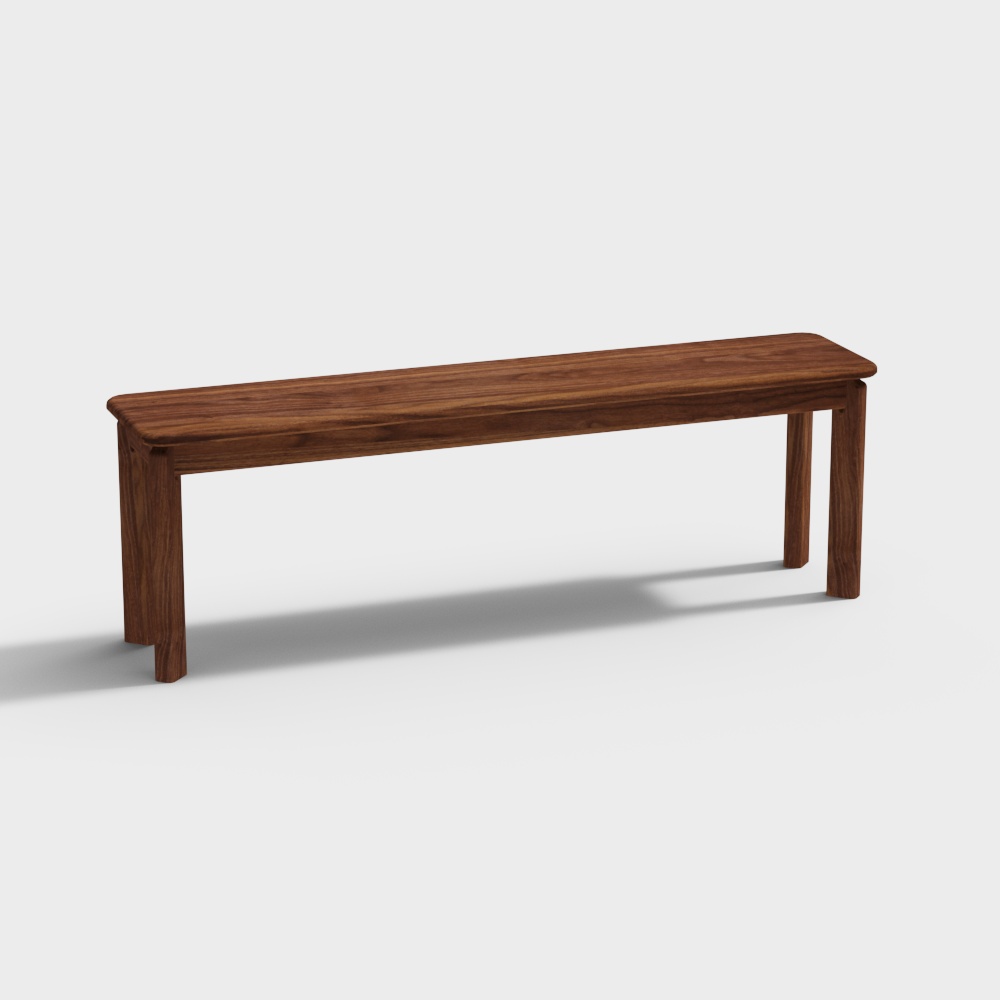 Классическая деревянная скамья из ореха, ширина 1300