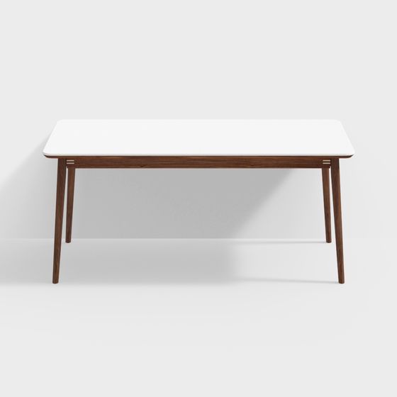 Walnut Wood Single Slab Ceramic Top Dining Table White 1800mm